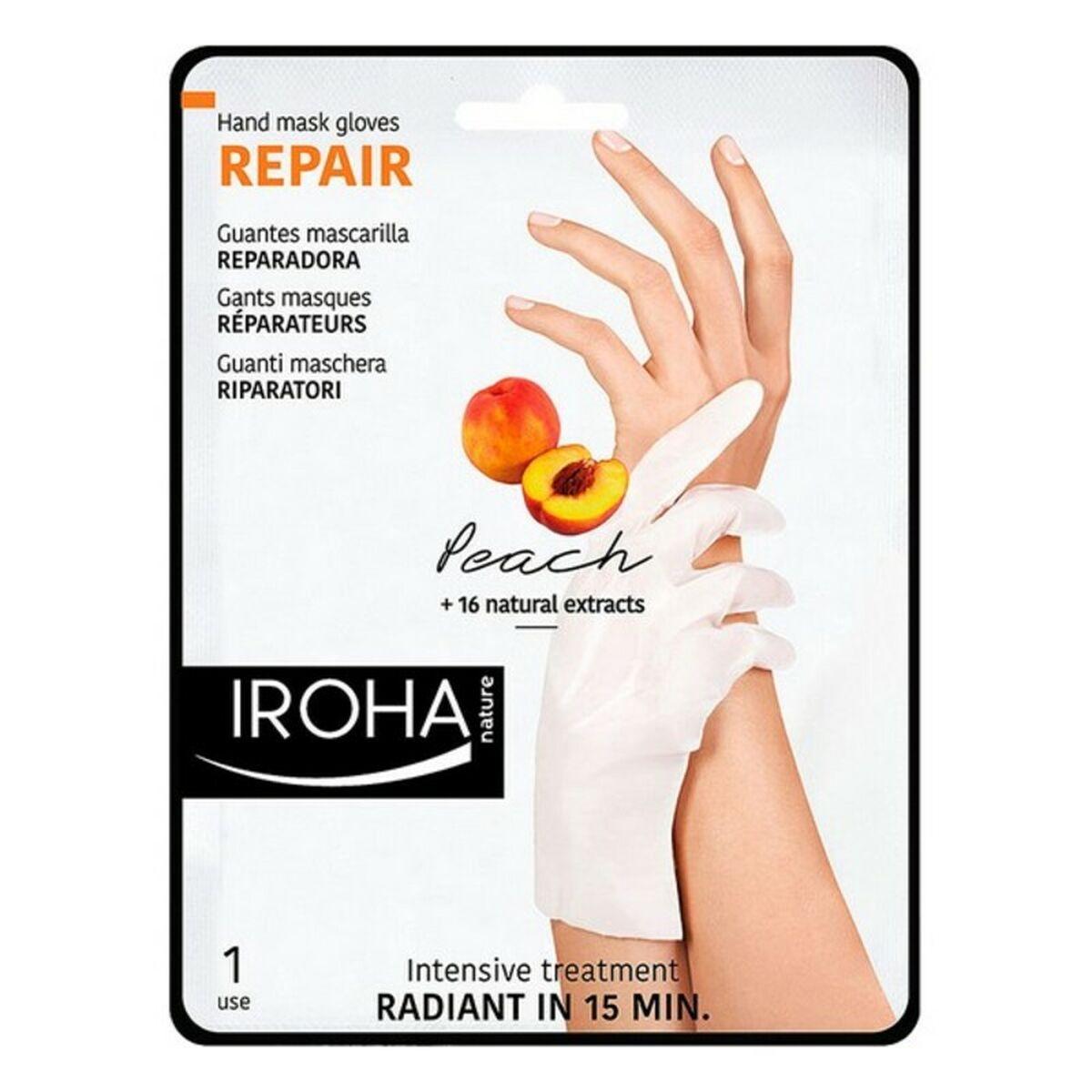 Håndmaske Handsker Iroha Fersken Stk - Iroha Hudpleje  - 8436036430405