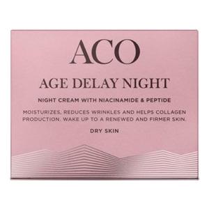 Aco Age Delay Night Cream Tør Hud - Aco Hudpleje  - 7319861021066