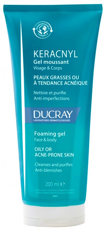 Ducray Keracnyl Foaming Gel 200 - Ducray Hudpleje  - 3282770141351