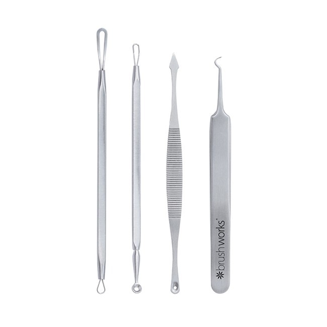Sort Brushworks Blackhead And Blemish Remover Set - Brushworks Hudpleje  - 5060455142736