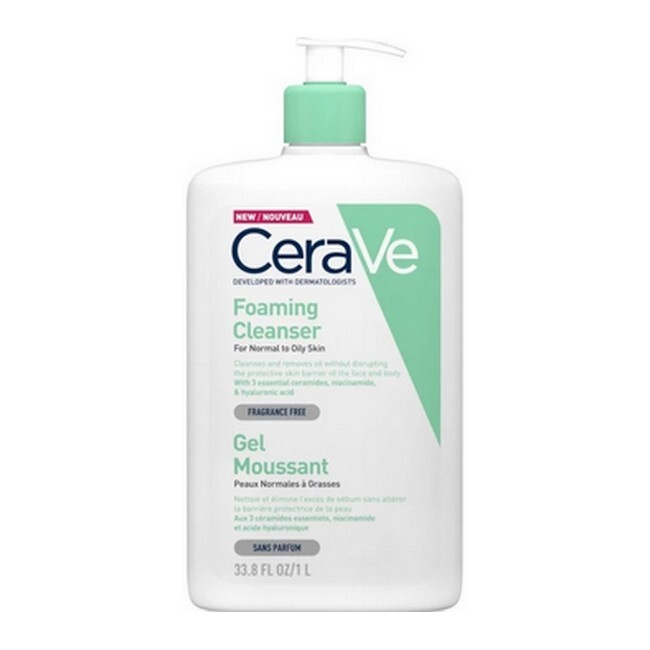 Cerave Foaming Cleanser Normal Oily Skin 1000 - Cerave Hudpleje  - 3337875598774