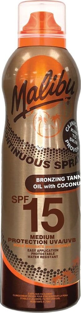 Malibu Spf15 Bronzing Oil With Coconut Spray 175 - Malibu Hudpleje  - 5025135002106