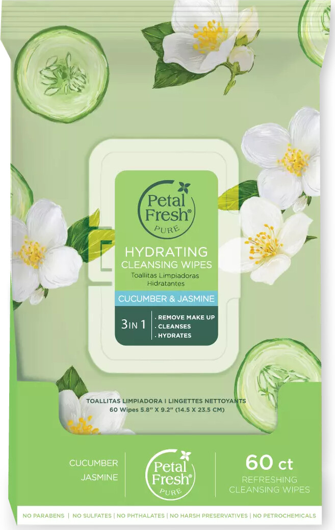 Petal Fresh Pure Brightening Cucumber & Citrus Cleansing Wipes - Petal Fresh Hudpleje  - 0713708703424
