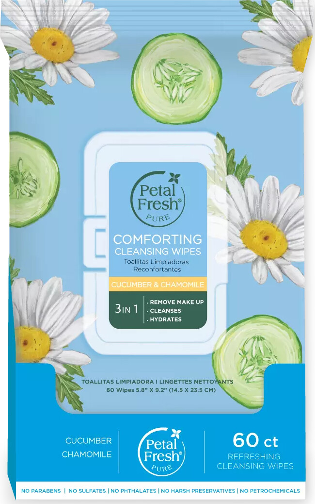 Petal Fresh Pure Comforting Cucumber & Chamomile Cleansing Wipes - Petal Fresh Hudpleje  - 0713708703417
